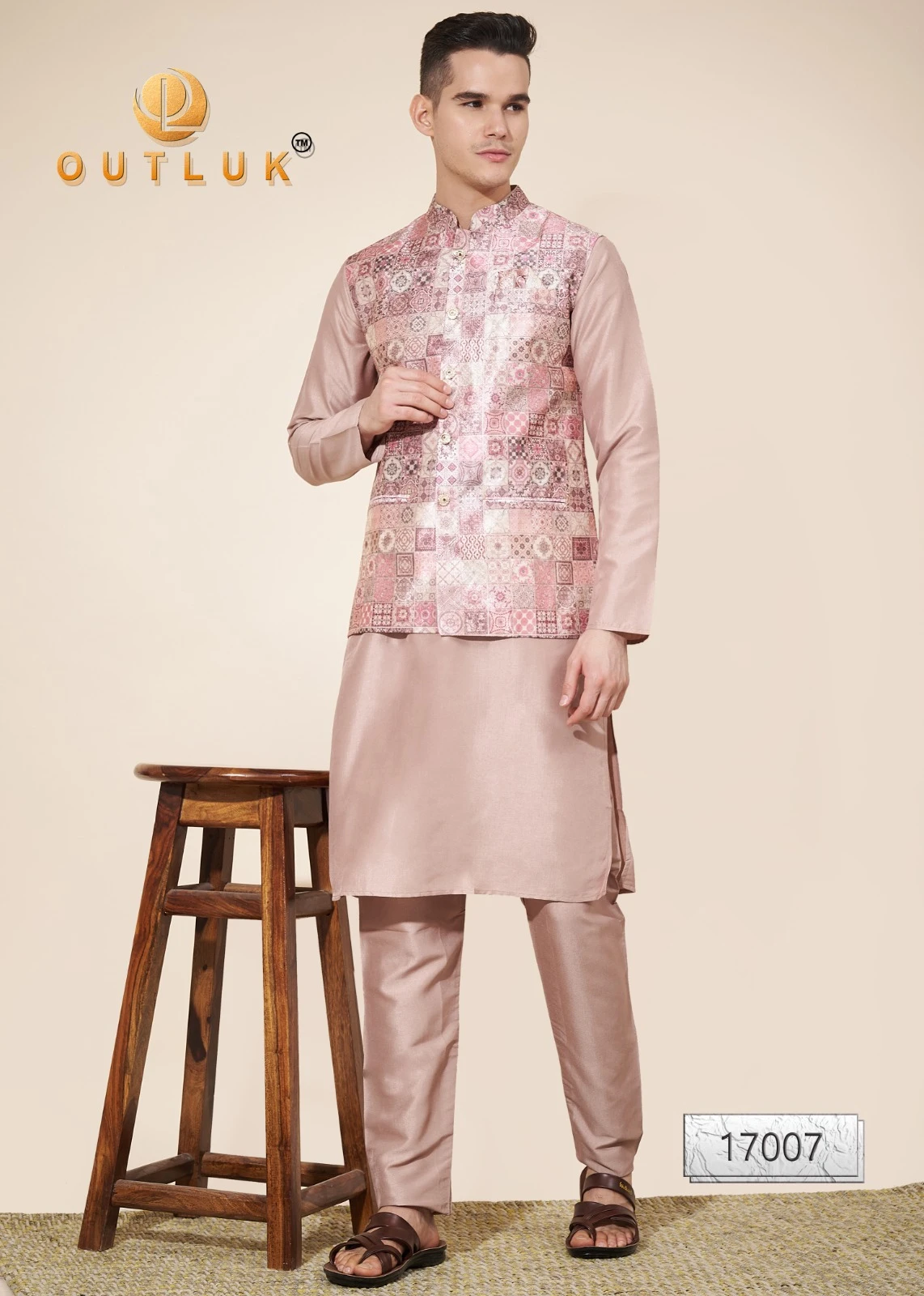 Outluk Wedding Collection Vol 17 Pure Silk Wholesale Modi Jacket Kurta Pajama Catalog